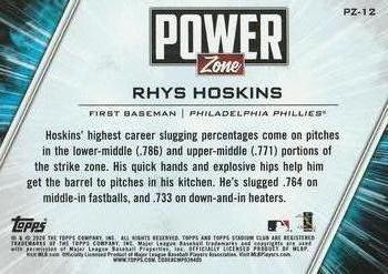2020 Stadium Club - Power Zone #PZ-12 Rhys Hoskins Back