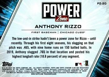 2020 Stadium Club - Power Zone Red #PZ-20 Anthony Rizzo Back