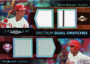 2008 Upper Deck Spectrum - Spectrum Swatches Dual #SDS-AP Aaron Rowand / Pat Burrell Front