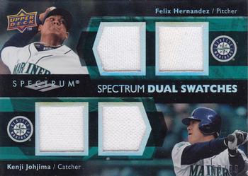 2008 Upper Deck Spectrum - Spectrum Swatches Dual #SDS-HJ Felix Hernandez / Kenji Johjima Front