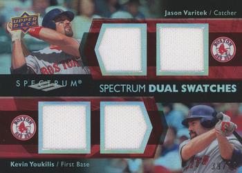 2008 Upper Deck Spectrum - Spectrum Swatches Dual #SDS-VY Jason Varitek / Kevin Youkilis Front