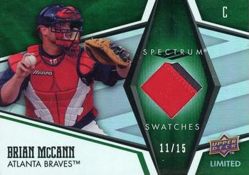 2008 Upper Deck Spectrum - Spectrum Swatches Green Patch #SS-BM Brian McCann Front