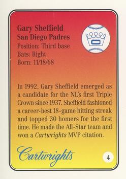 1992 Cartwrights Players Choice MVP - Blue Foil #4 Gary Sheffield Back