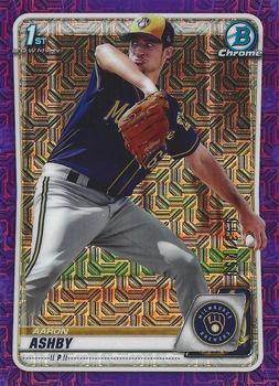 2020 Bowman - Chrome Prospects Mojo Refractors Purple #BCP-57 Aaron Ashby Front