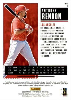 2020 Panini Contenders #1 Anthony Rendon Back