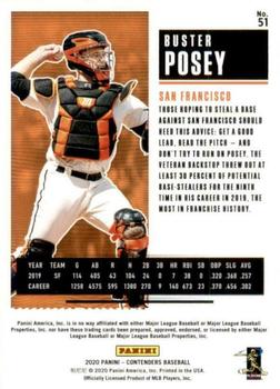 2020 Panini Contenders #51 Buster Posey Back