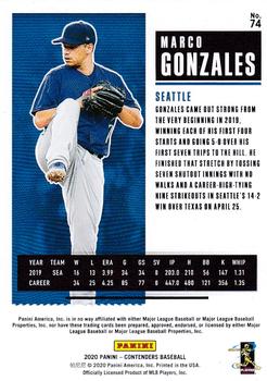 2020 Panini Contenders #74 Marco Gonzales Back