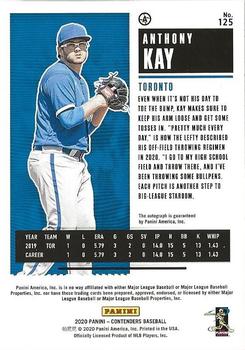 2020 Panini Contenders #125 Anthony Kay Back