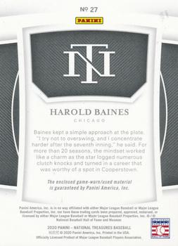 2020 Panini National Treasures #27 Harold Baines Back