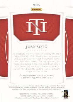 2020 Panini National Treasures #55 Juan Soto Back