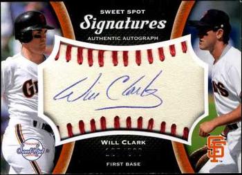 2008 Upper Deck Sweet Spot - Signatures Red Stitch Blue Ink #S2-WC Will Clark Front