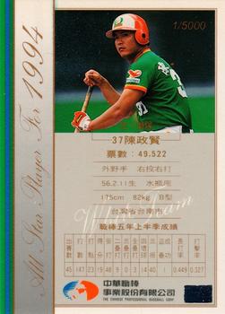1994 CPBL All-Star Players #NNO Cheng-Hsien Chen Back