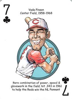2013 Hero Decks Cincinnati Reds Baseball Heroes Playing Cards #7♣ Vada Pinson Front