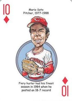 2013 Hero Decks Cincinnati Reds Baseball Heroes Playing Cards #10♦ Mario Soto Front