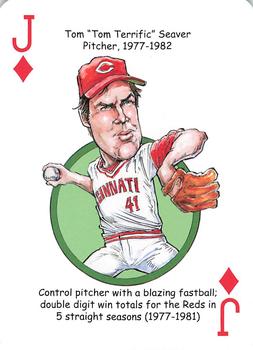 2013 Hero Decks Cincinnati Reds Baseball Heroes Playing Cards #J♦ Tom Seaver Front