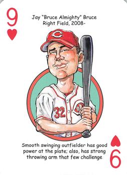2013 Hero Decks Cincinnati Reds Baseball Heroes Playing Cards #9♥ Jay Bruce Front