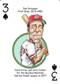 2013 Hero Decks Cincinnati Reds Baseball Heroes Playing Cards #3♠ Dan Driessen Front