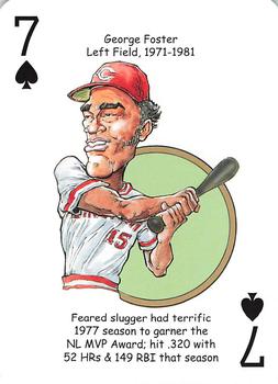 2013 Hero Decks Cincinnati Reds Baseball Heroes Playing Cards #7♠ George Foster Front