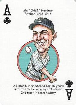 2006 Hero Decks Cleveland Indians Baseball Heroes Playing Cards #A♣ Mel Harder Front