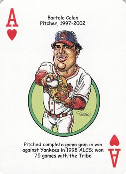 2006 Hero Decks Cleveland Indians Baseball Heroes Playing Cards #A♥ Bartolo Colon Front