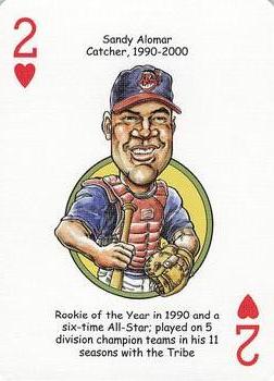 2006 Hero Decks Cleveland Indians Baseball Heroes Playing Cards #2♥ Sandy Alomar Front