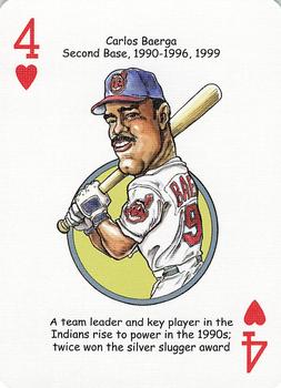 2006 Hero Decks Cleveland Indians Baseball Heroes Playing Cards #4♥ Carlos Baerga Front
