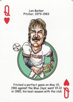 2006 Hero Decks Cleveland Indians Baseball Heroes Playing Cards #Q♥ Len Barker Front
