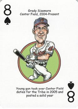 2006 Hero Decks Cleveland Indians Baseball Heroes Playing Cards #8♠ Grady Sizemore Front
