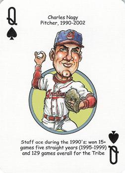 2006 Hero Decks Cleveland Indians Baseball Heroes Playing Cards #Q♠ Charles Nagy Front