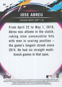 2020 Topps Fire - Blue Chip #64 Jose Abreu Back