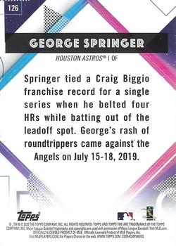 2020 Topps Fire - Blue Chip #126 George Springer Back