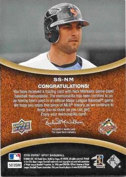 2008 Upper Deck Sweet Spot - Swatches #SS-NM Nick Markakis Back