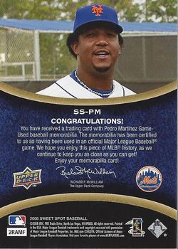 2008 Upper Deck Sweet Spot - Swatches #SS-PM Pedro Martinez Back