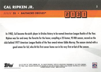2020 Topps x Cal Ripken: 2131 #5 Cal Ripken Jr. Back