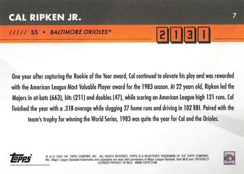 2020 Topps x Cal Ripken: 2131 #7 Cal Ripken Jr. Back
