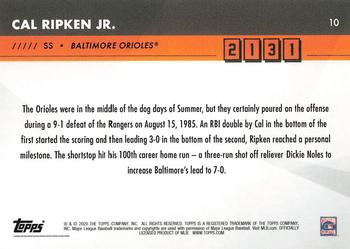 2020 Topps x Cal Ripken: 2131 #10 Cal Ripken Jr. Back