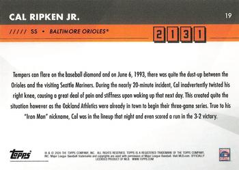 2020 Topps x Cal Ripken: 2131 #19 Cal Ripken Jr. Back