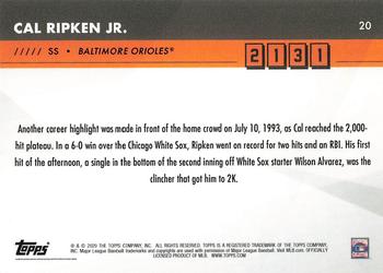 2020 Topps x Cal Ripken: 2131 #20 Cal Ripken Jr. Back