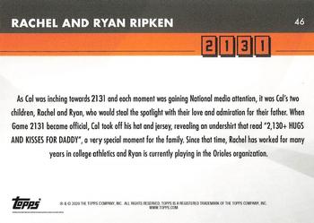 2020 Topps x Cal Ripken: 2131 #46 Rachel and Ryan Ripken Back