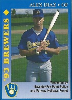1993 Milwaukee Brewers Police - Bayside / Fox Point Police and Funway Holidays Funjet #NNO Alex Diaz Front