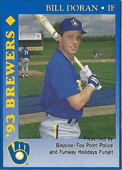 1993 Milwaukee Brewers Police - Bayside / Fox Point Police and Funway Holidays Funjet #NNO Bill Doran Front