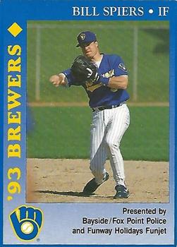 1993 Milwaukee Brewers Police - Bayside / Fox Point Police and Funway Holidays Funjet #NNO Bill Spiers Front