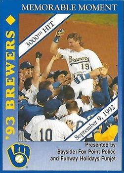 1993 Milwaukee Brewers Police - Bayside / Fox Point Police and Funway Holidays Funjet #NNO Robin Yount Front