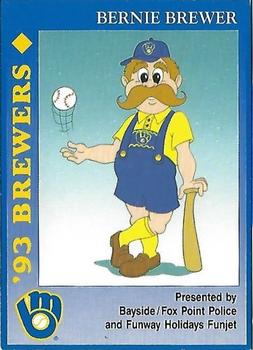 1993 Milwaukee Brewers Police - Bayside / Fox Point Police and Funway Holidays Funjet #NNO Bernie Brewer Front
