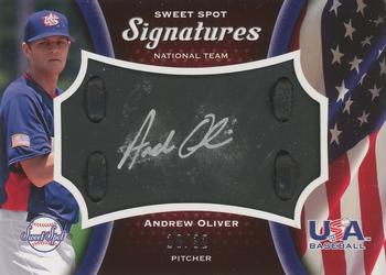 2008 Upper Deck Sweet Spot - USA Signatures Black Glove Leather #USA-AO Andrew Oliver Front