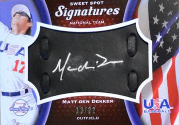 2008 Upper Deck Sweet Spot - USA Signatures Black Glove Leather #USA-MD Matt den Dekker Front