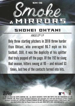 2020 Topps Fire - Smoke and Mirrors Blue Chip #SM-16 Shohei Ohtani Back