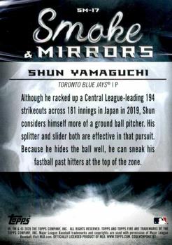 2020 Topps Fire - Smoke and Mirrors Blue Chip #SM-17 Shun Yamaguchi Back