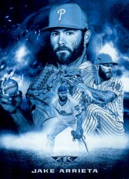 2020 Topps Fire - Smoke and Mirrors Blue Chip #SM-20 Jake Arrieta Front