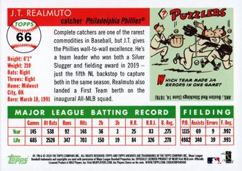 2020 Topps Archives - Silver Holo-Foil #66 J.T. Realmuto Back